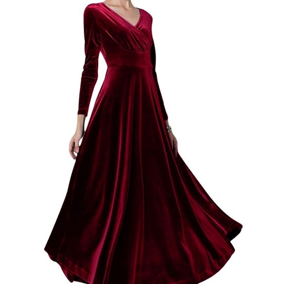 ruby red velvet dress